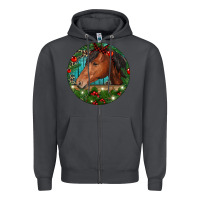 Smoke Western Horse Christmas Zipper Hoodie - RanaPortraitStore