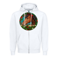 Western Horse Christmas Zipper Hoodie | Teevron