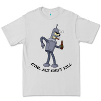 Dove Grey Futurama Ctrl Alt Shift Kill Bender Premium Tee - artisFamous