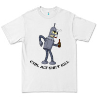 White Futurama Ctrl Alt Shift Kill Bender Premium Tee - artisFamous