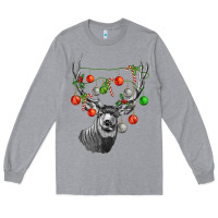 Heather Grey Mule deer with Long Sleeve Tee - LillyAllenDesigns