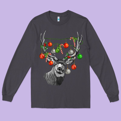 Mule Deer With Long Sleeve Tee Designed By Lillyallendesigns