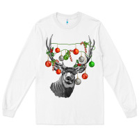 White Mule deer with Long Sleeve Tee - LillyAllenDesigns
