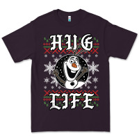 Plum fro.zen o.l.a.f hug life ugly christmas sweater style shirt Premium Tee - artisFamous