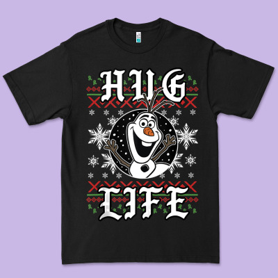 Fro.zen O.l.a.f Hug Life Ugly Christmas Sweater Style Shirt Premium Tee Designed By Artisfamous