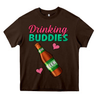Chocolate Brown Drinking Buddies Heavy Core Tee - Jasminsmagicworld