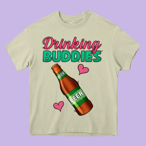 Drinking Buddies Heavy Core Tee Designed By Jasminsmagicworld