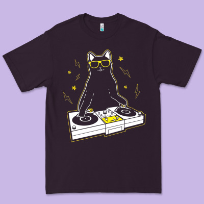 Cat Dj Premium Tee Designed By Artisfamous