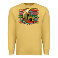 Antique Gold turquoise desert moon serape background Premium Sweatshirt - Jasminsmagicworld