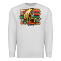 Dove Grey turquoise desert moon serape background Premium Sweatshirt - Jasminsmagicworld
