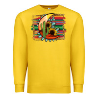 Lemon turquoise desert moon serape background Premium Sweatshirt - Jasminsmagicworld
