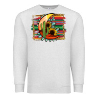 Oatmeal Heather turquoise desert moon serape background Premium Sweatshirt - Jasminsmagicworld