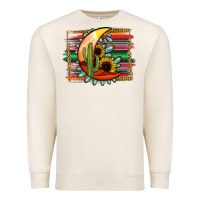 Sandshell turquoise desert moon serape background Premium Sweatshirt - Jasminsmagicworld