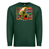 Sports Green turquoise desert moon serape background Premium Sweatshirt - Jasminsmagicworld