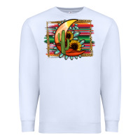 White turquoise desert moon serape background Premium Sweatshirt - Jasminsmagicworld