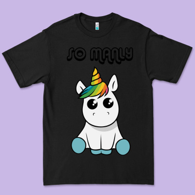 So Manly Funny Unicorn Premium Tee Designed By Artisfamous