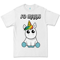 White so manly funny unicorn Premium Tee - artisFamous