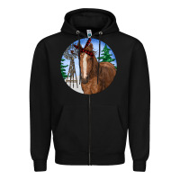 Black Horse Christmas Zipper Hoodie - RanaPortraitStore