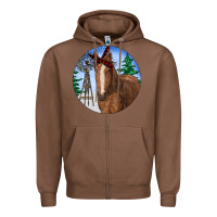 Chestnut Horse Christmas Zipper Hoodie - RanaPortraitStore