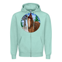 Seafoam Horse Christmas Zipper Hoodie - RanaPortraitStore