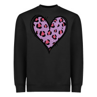 Black Glitter Purple Leopard Heart Heavyweight Sweatshirt - Jasminsmagicworld