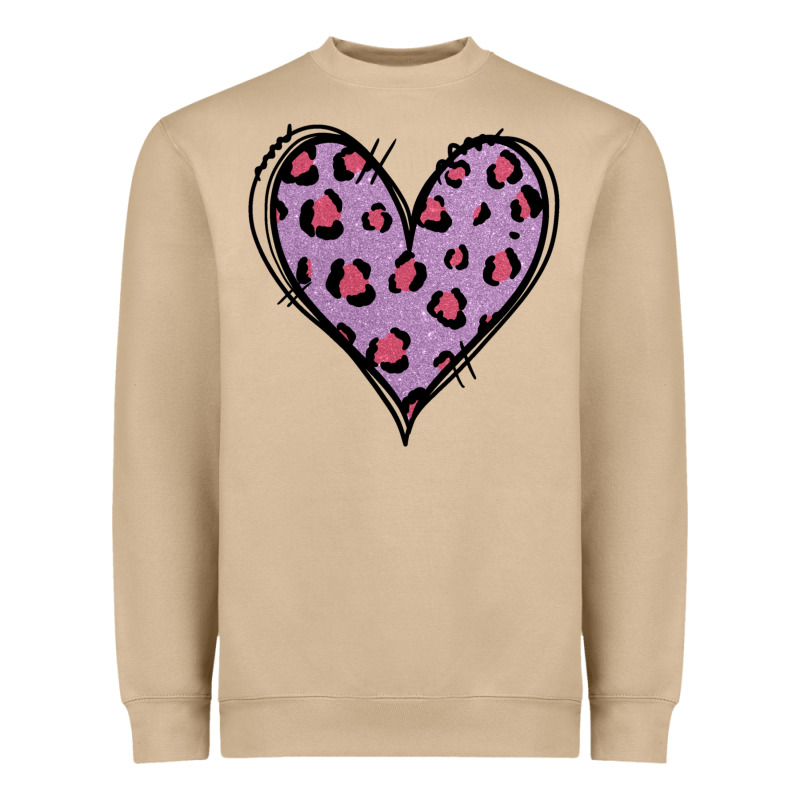 Glitter Purple Leopard Heart Heavyweight Sweatshirt by Jasminsmagicworld | Teevron