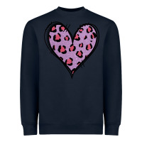 Navy Glitter Purple Leopard Heart Heavyweight Sweatshirt - Jasminsmagicworld