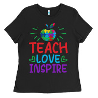 Black teach love inspire Ladies Tee - CowhideDigitalArt