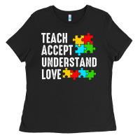 Black Teach Accept Understand Love Ladies Tee - CowhideDigitalArt