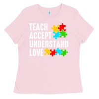 Bubblegum Pink Teach Accept Understand Love Ladies Tee - CowhideDigitalArt