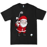 Black santa claus golf christmas golfer golfing gift Premium Tee - artisFamous