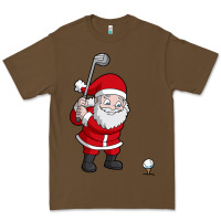 Cacao santa claus golf christmas golfer golfing gift Premium Tee - artisFamous