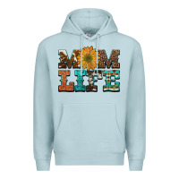 Blue Mist western cowhide leopard turquoise  leather aztec sunflower mom Premium Hoodie - Artiststas