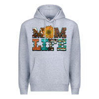 Heather Grey western cowhide leopard turquoise  leather aztec sunflower mom Premium Hoodie - Artiststas
