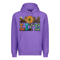 Purple western cowhide leopard turquoise  leather aztec sunflower mom Premium Hoodie - Artiststas