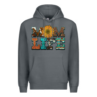 Rock western cowhide leopard turquoise  leather aztec sunflower mom Premium Hoodie - Artiststas