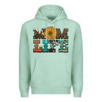 Seafoam western cowhide leopard turquoise  leather aztec sunflower mom Premium Hoodie - Artiststas