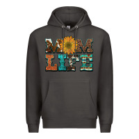 Smoke western cowhide leopard turquoise  leather aztec sunflower mom Premium Hoodie - Artiststas
