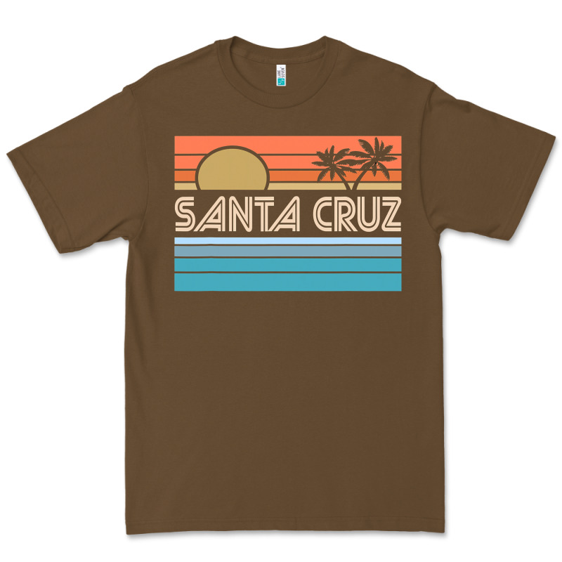 Santa C.r.u.z Cali Sunset 70s 80s Surfer Summer Sun Premium Tee by artisFamous | Teevron