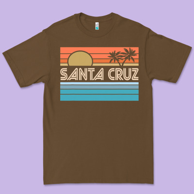 Santa C.r.u.z Cali Sunset 70s 80s Surfer Summer Sun Premium Tee Designed By Artisfamous