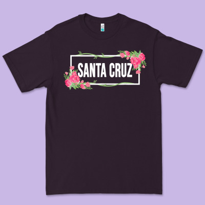 Santa C.r.u.z Cali  Floral Hibiscus Flower Premium Tee Designed By Artisfamous
