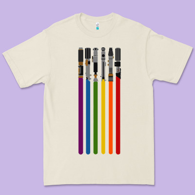 Rainbow Lightsaber Premium Tee Designed By Artisfamous
