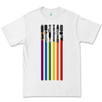 White rainbow lightsaber Premium Tee - artisFamous