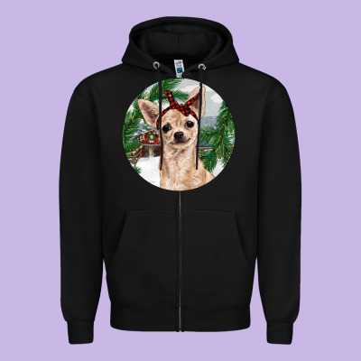 Chihuahua And Farm Zipper Hoodie Designed By Ranaportraitstore