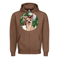Chestnut Chihuahua And Farm Zipper Hoodie - RanaPortraitStore