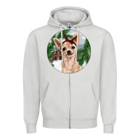 Dove Grey Chihuahua And Farm Zipper Hoodie - RanaPortraitStore