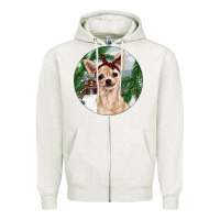 Oatmeal Heather Chihuahua And Farm Zipper Hoodie - RanaPortraitStore