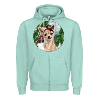 Seafoam Chihuahua And Farm Zipper Hoodie - RanaPortraitStore