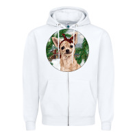 White Chihuahua And Farm Zipper Hoodie - RanaPortraitStore