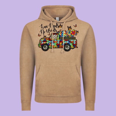 Love Needs No Words Vintage Hoodie Designed By Racoondesign